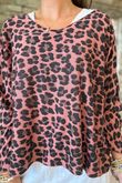 Made in Italy Knox Leopard Fine Knit & Vest Top Indian Red